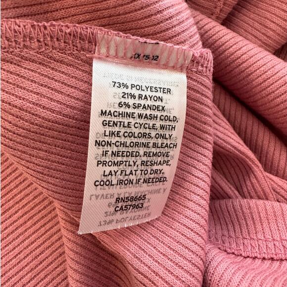 NEW NORDSTROM Treasure & Bond Pink Ribbed Midi Dress Size L - Picture 5 of 5